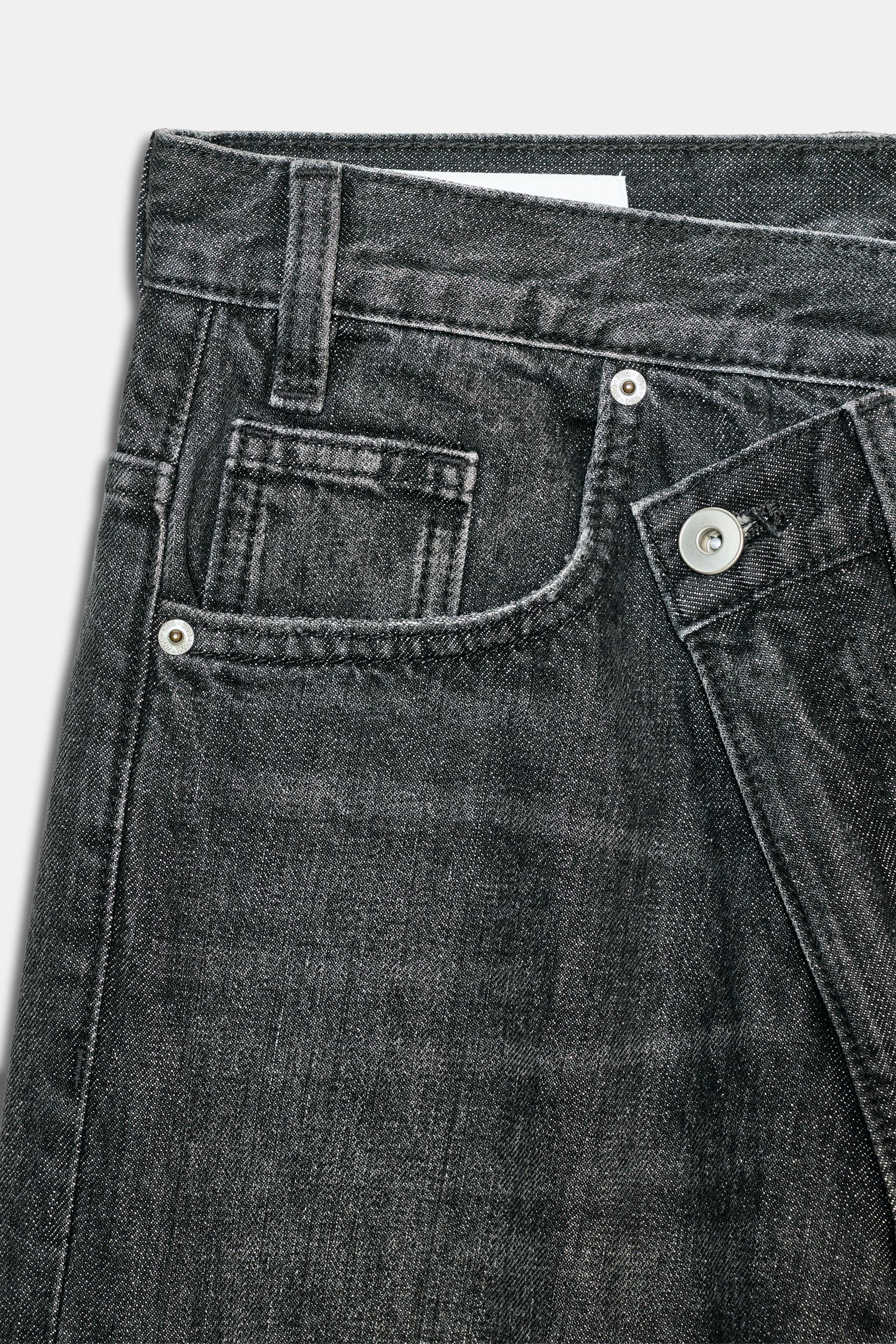 TRF HIGH-WAIST CROSSOVER WAIST WIDE LEG JEANS